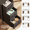 Computer Desk with LED Lights & Power Outlets, Home Office Desk with 4 Drawers, Writing Desk with Keyboard Tray 5