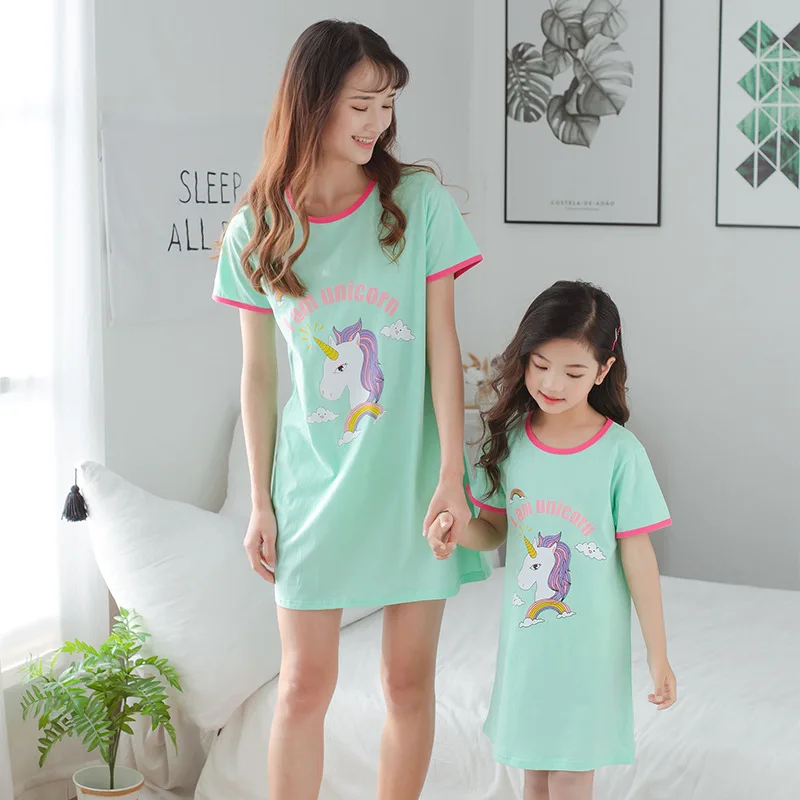 Unicorn Cotton Nightdress Little Teen Girl Pajamas Dresses Child