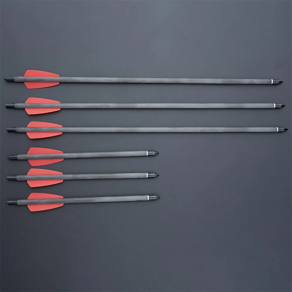 Frecce In Carbonio 7.5'' Per Arco – 6/12 Pezzi Con Impennaggi Plastici Arancioni/Verdi Per Cobra System R9