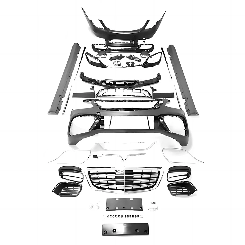 

Полный комплект кузова для Benz S Class W222 17-19 S300 S320 S350 S400 S450 S500, обновление до S63, передний задний бампер, боковые юбки