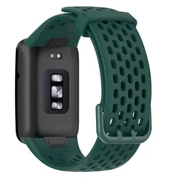 Breathable Silicone Sport Watchband - Replacement Wristband Accessory (Deep green)