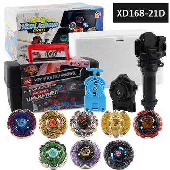 Beyblades Busrt Metal Fusion Gyroscope Children Toys Set with Storage Box Constellation Combo 8 Combination with Handle Launcher 1