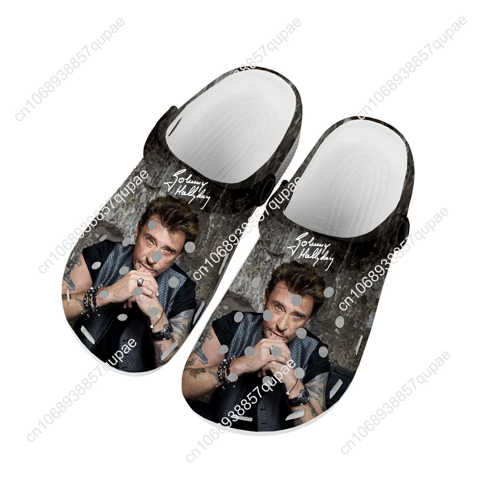 Johnny Hallyday Rock Singer Home Clogs Custom Water Shoes Mens Womens Teenager Shoe Garden Clog Sandals Beach Hole Slippers