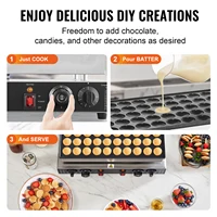 SucceBuy 50 pièces Mini crêpière hollandaise Dorayaki boulanger Machine commerciale antiadhésive gaufrier double température et contrôle du temps 6