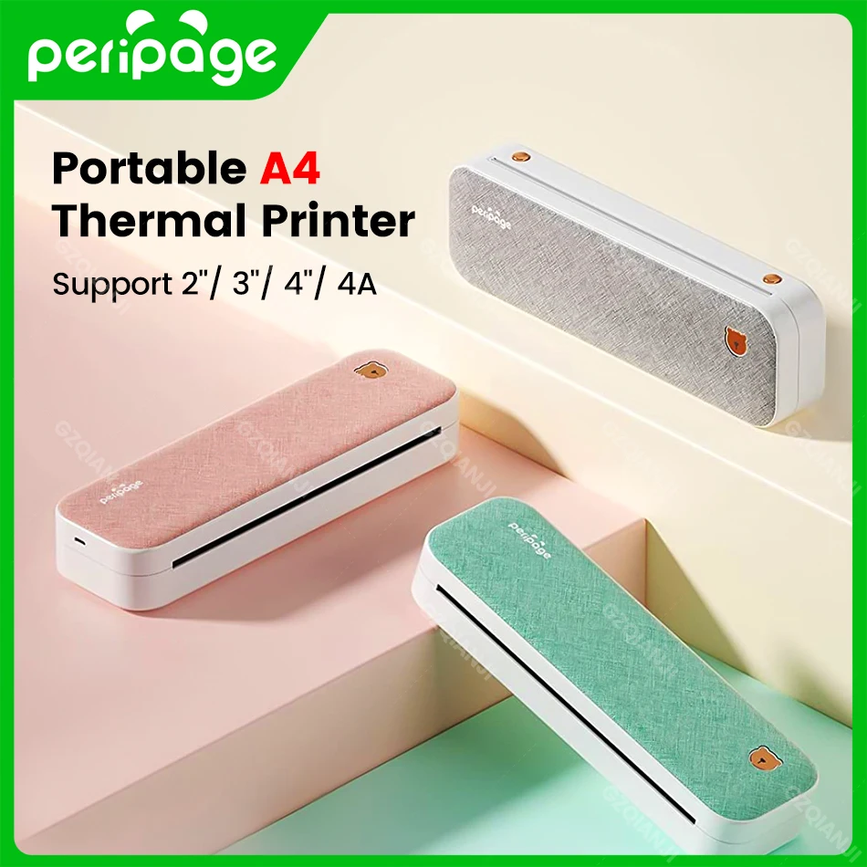 PeriPage-Papel térmico A4 para impresora A40, secado rápido, almacenamiento  de larga duración, rollo de Papel continuo, Papel térmico plegado -  AliExpress