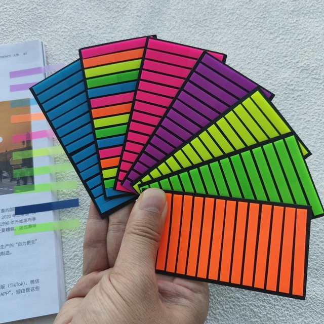 2100 Sheets Transparent Sticky Notes Self-Adhesive BookMarker Annotation Reading Book Clear Tab Kawaii Cute Stationery 5