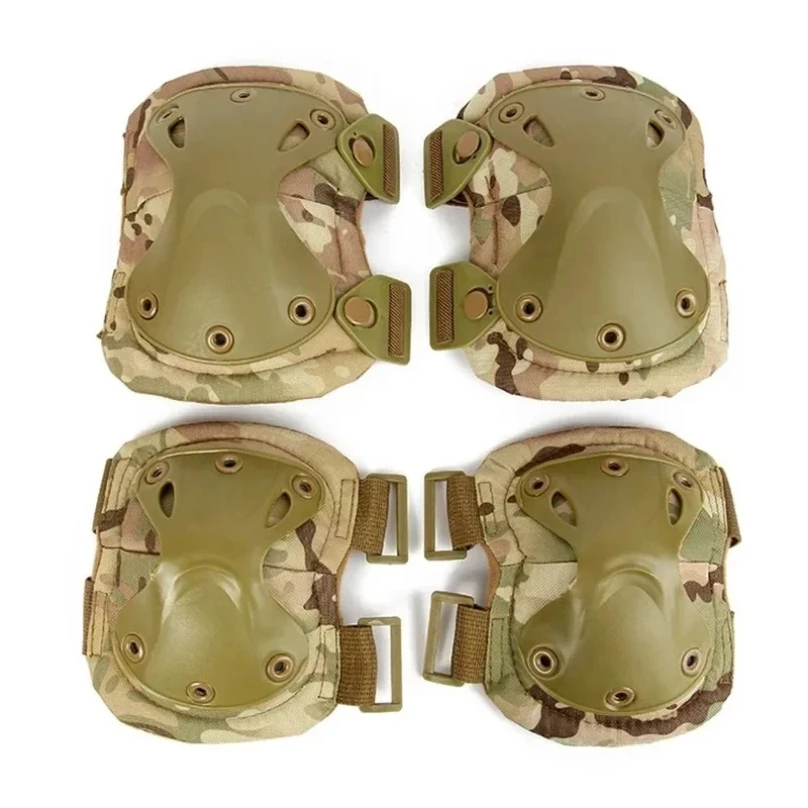 Protective Gear Set 4Pcs Knee Pad Elbow CS Protector Army Outdoor Sport Hunting Knee Protective Pads