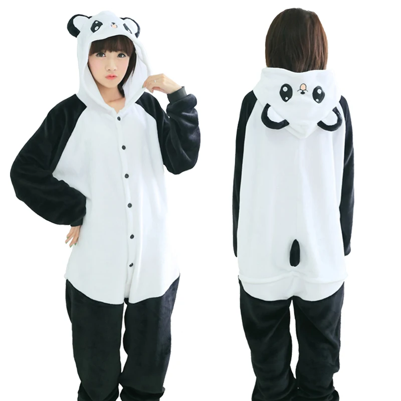 Funny Onesies Panda Kigurumi Unicorn Adults Women Men Anime Pajamas Winter Flannel Cartoon Cosplay Onesie Homewear Jumpsuit