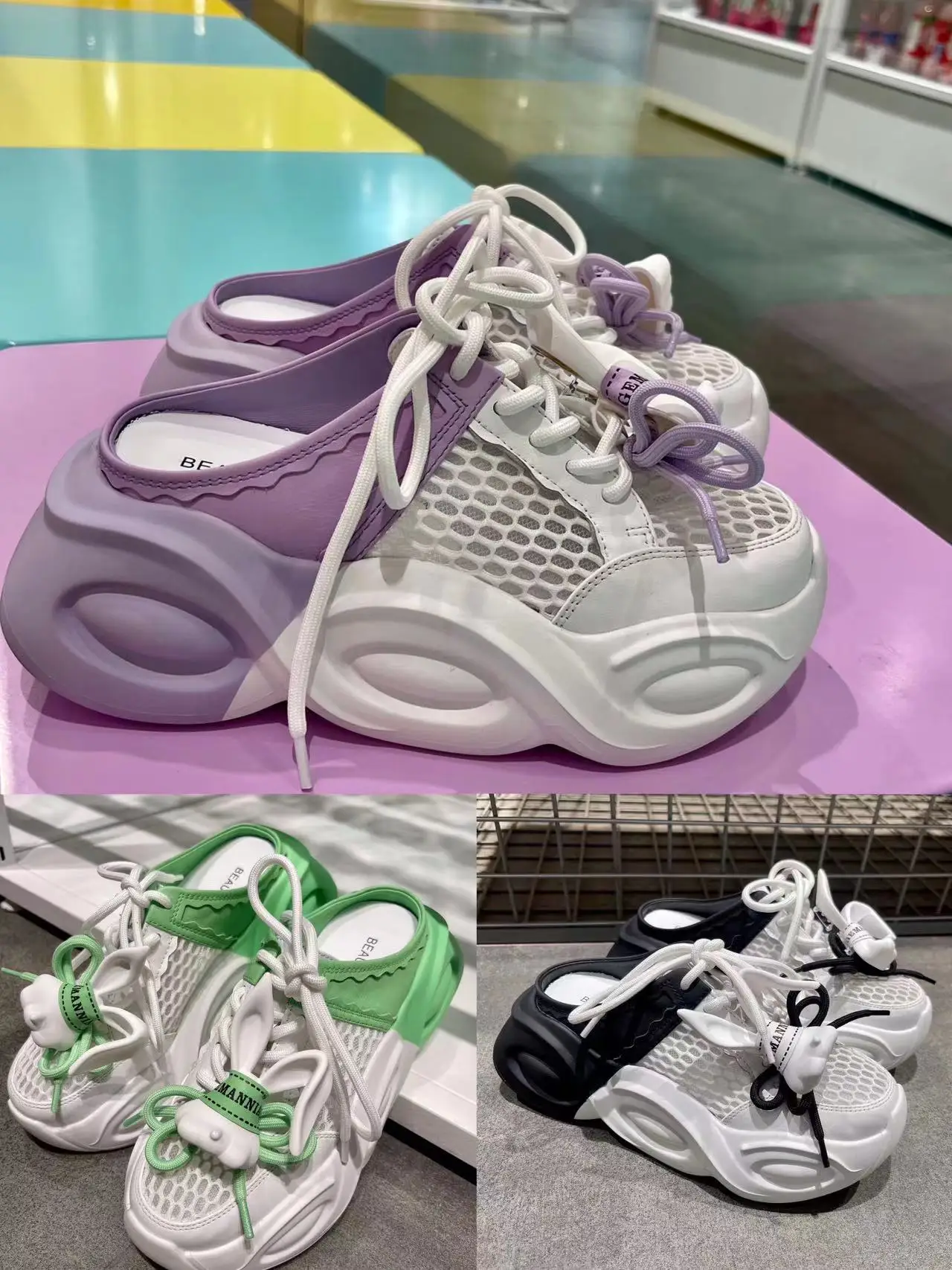 

Women Casual Sandals Summer Slip-On Mesh Shoes High Heels Slippers Platforms Luxury Designer Brand Special Design Lady Green Ins