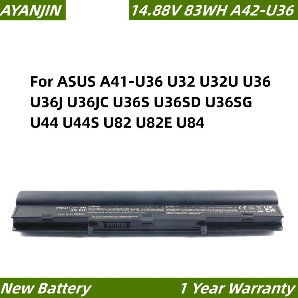 A42-U36 14,88 V 83WH/5600mAh Аккумулятор для ноутбука ASUS U32 U32U U36 U36J U36JC U36S U36SD U36SG U44 U44S U82 U82E U84