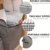 Houndstooth Fabric Storage Bins with Handles Large Capacity Organizer for Clothes Blankets Storage Bins for Home Organization 4