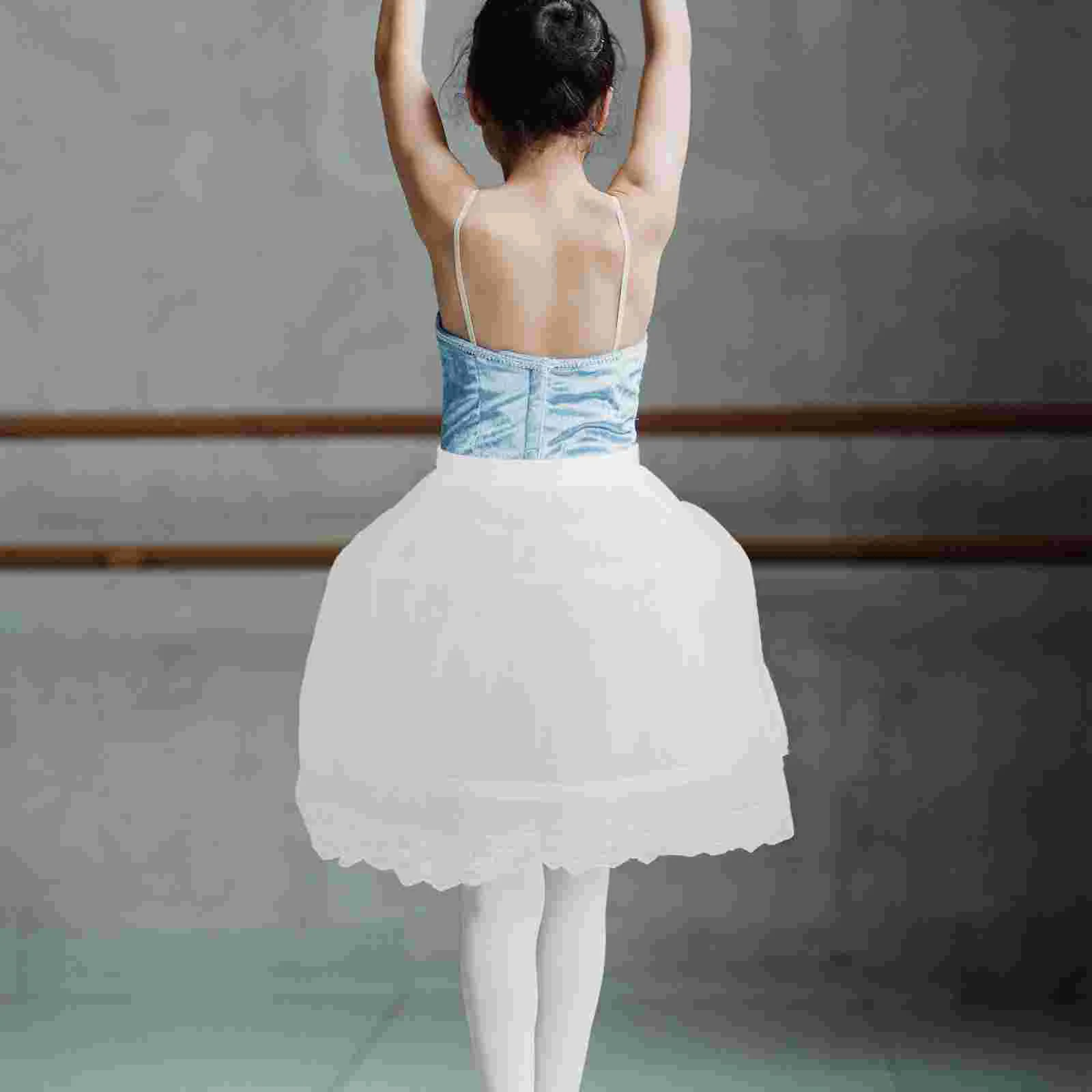 Children's Panniers Short Petticoat Lace Underskirt Vintage Dress Mesh Lining Polyester Taffeta Wedding Crinoline Women's
