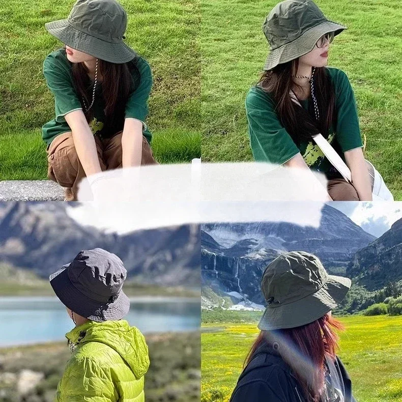 1 Stück faltbare, schnell trocknende, kreative Fischerkappen für den Außenbereich, für Unisex, Sommer, Sonnenschutz, Panamahüte, Wandern, Bergsteigen, Hut – Detail 2