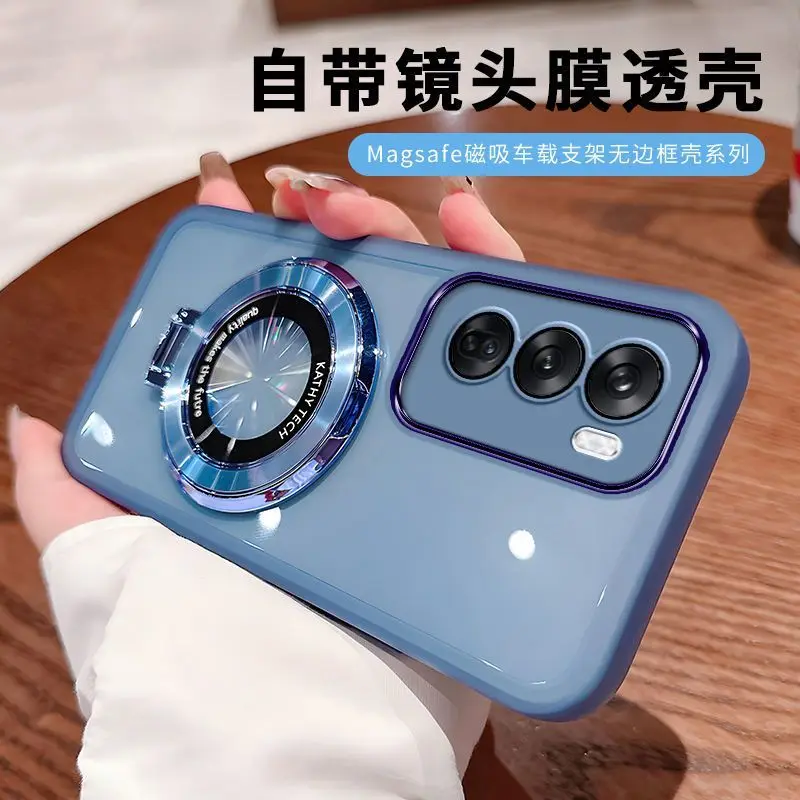 Soft Transparent Phone Case with Ring Stand and Lens Protection