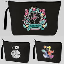 

2022 Makeup Bag Color Pattern Organizer Bag Pouches for Travel Canvas Strap Bags Women's Cosmetic Bag Wedding Party Bride Gifts