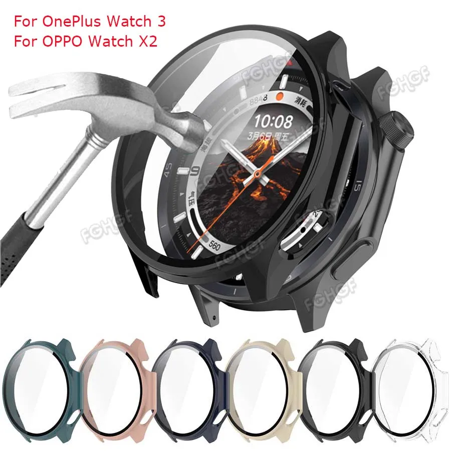 Tempered Glass & Hard PC Full Coverage Protective Watch Case