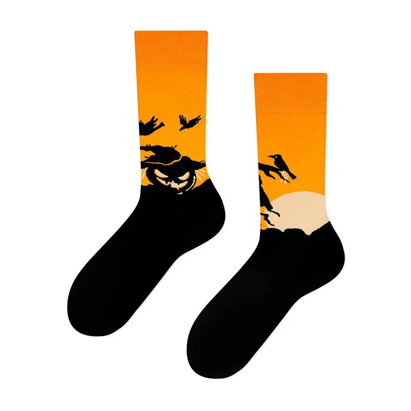 Kreative und lustige Cartoon ab trend ige asymmetrische Mandarine Ente Herren und Damen mittelhohe Socken – Detail 29