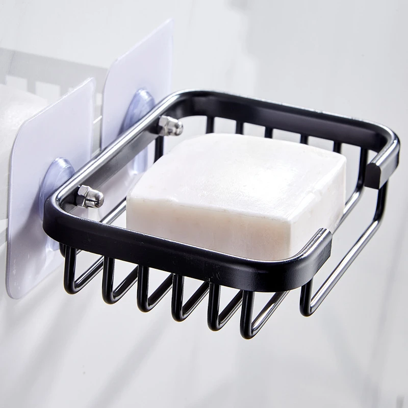 

Non-perforated Space Aluminum Soap Holder Box Bathroom Holder Soap Dish Metal Holder Soap Basket Net