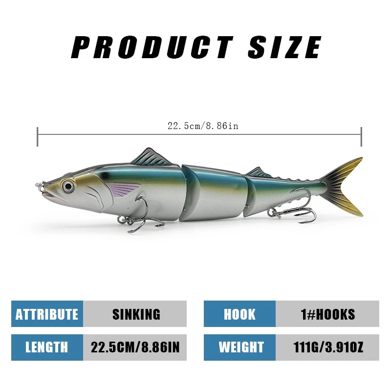 225CM 111G Balam Lures for Pike Big Catfish  Swimbait Fishing Baits Jointed Bionic Bait Artificial Hard Bait balam leurre peche