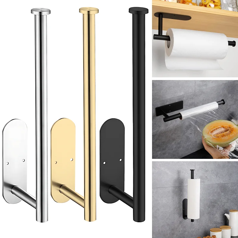 Adhesive Toilet Paper Holder Stainless Steel Toilet Roll Paper Stand Kitchen Roll Towel Rack Tissue Hanger Bathroom Accessories paper towel holder toilet paper holder toilet paper rack toilet roll holder tissue holder