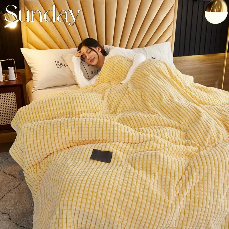 

Spring Autumn Coral Fleece Blankets for Beds Warm Soft Plaid Thin Blanket Double-sided Sofa Throw Blankets Office Nap Cobertor