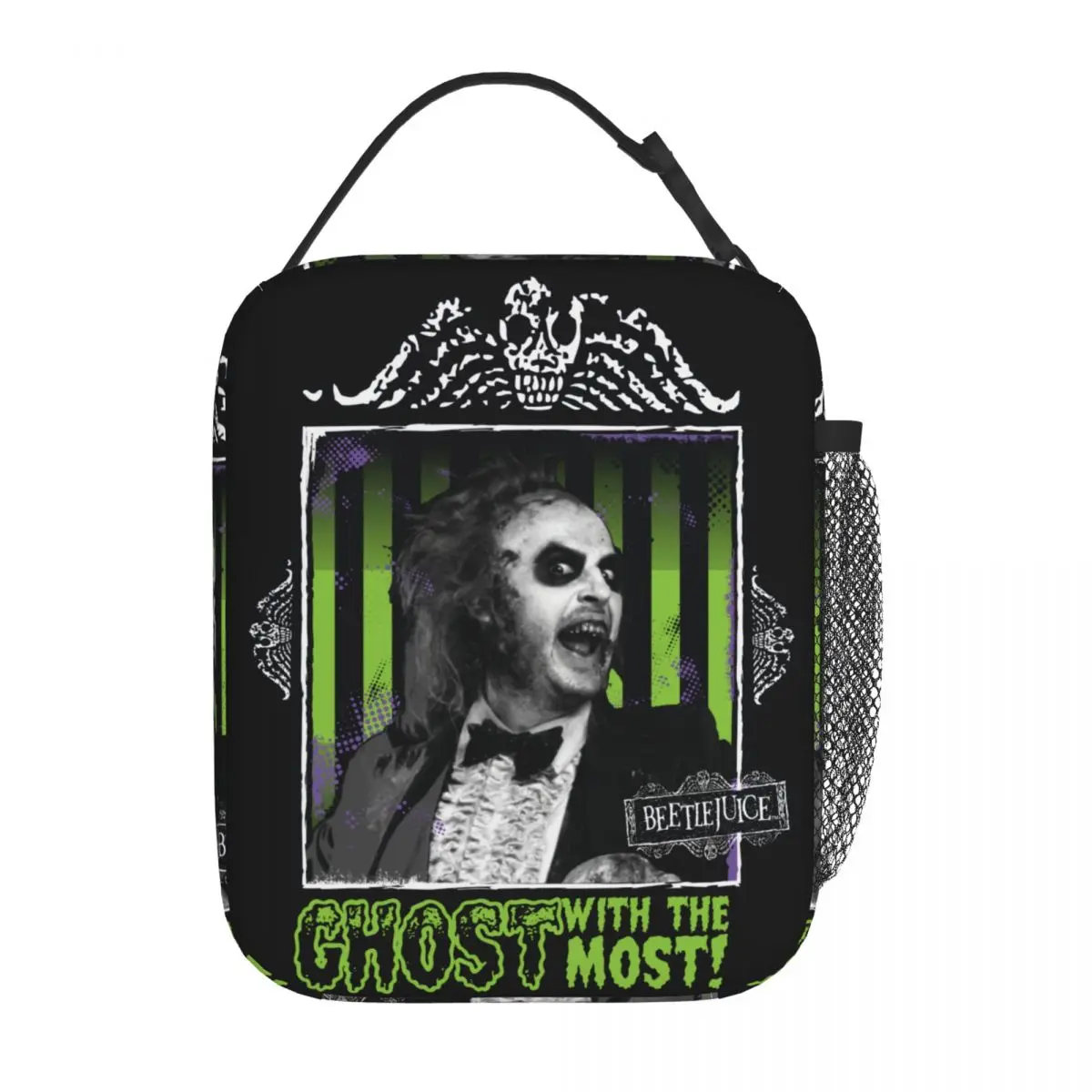 

Изолированные сумки для обедов с призраком от Beetlejuice, вместительный контейнер для обедов, сумка-холодильник, сумка-тоут, школьный Ланч-бокс