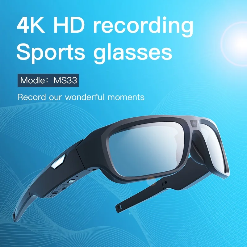 4K HD Glasses Camera Video Driving Record Cycling Video Smart Glasses