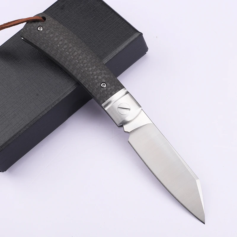 2024 Carbon Fiber Handle Folding D2 Blade Camping Hunting Hiking Fruit Knife Multi functional EDC Tool Knife 2