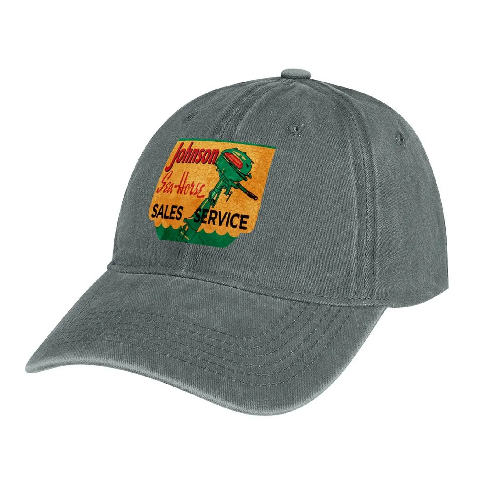 

Johnson Seahorse Vintage Outboard Motors USA Cowboy Hat Beach Rugby Sun Hats For Women Men's