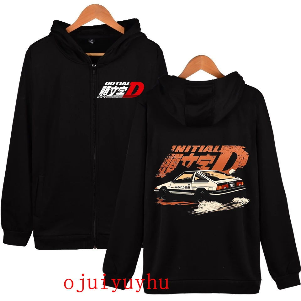 AE86 Zip Up Hoodies Initial D Korean Style Zippper Jackets Sweatshirts Anime Gothic Y2k Pullovers Mange Vintage Streetwear