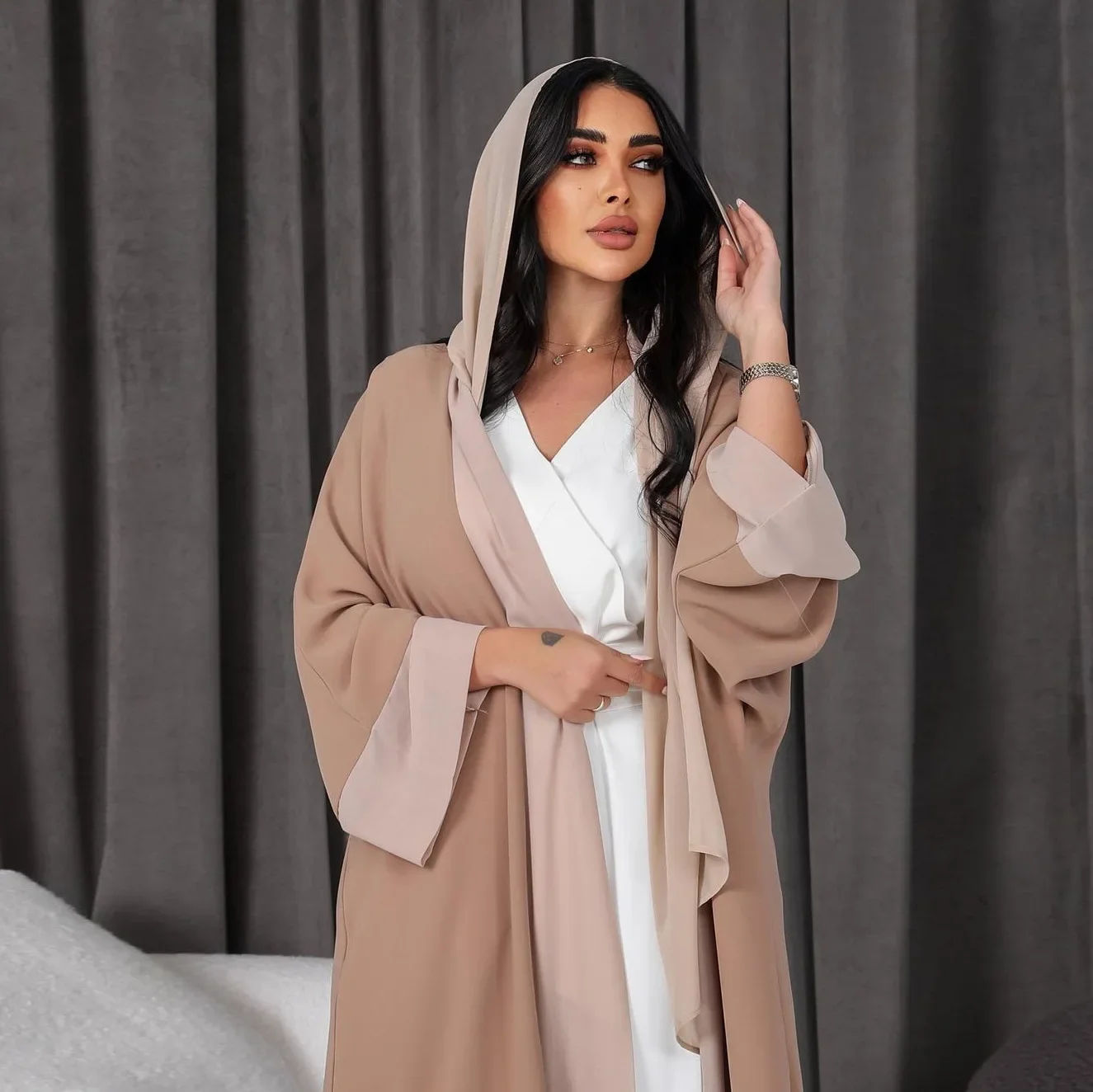 Plain Kimono Abaya Muslim Long Dress Saudi Open Abayas for Women Dubai Jumpsuit Modest Chiffon Kaftan Islam Outfit Robe Ramadan