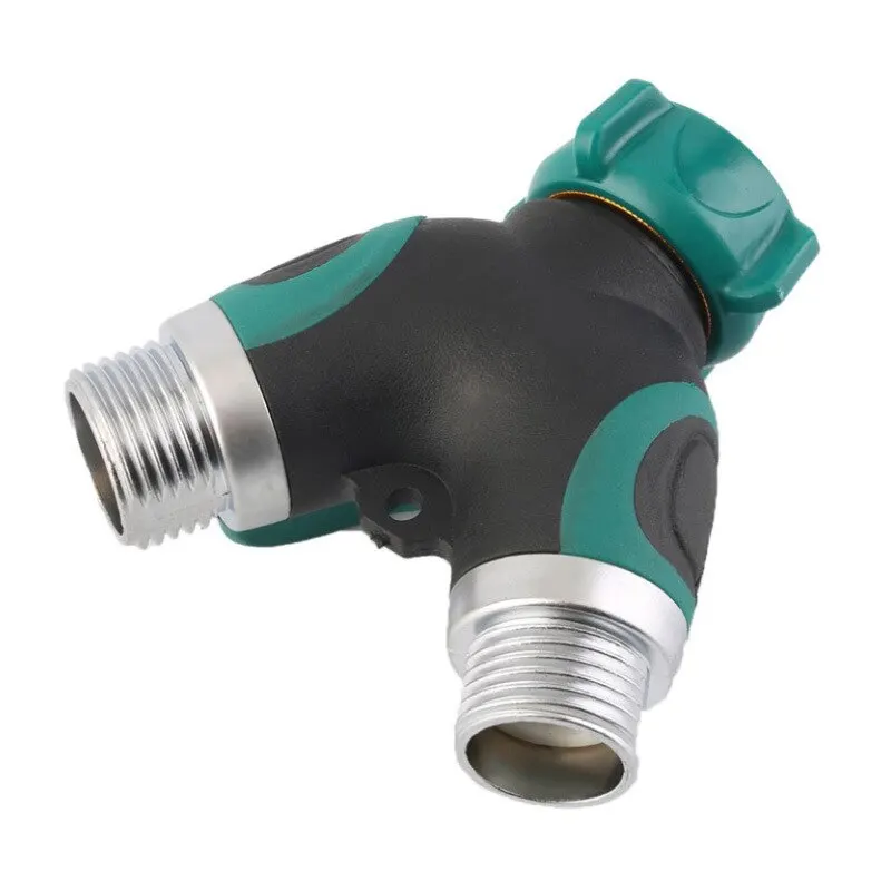 Garden Hose Splitter Y-Type Zinc Alloy Hose Splitter Double Way Joint One Split Two Faucet Diverter Garden Accessories Internal Thread Water-Diverter