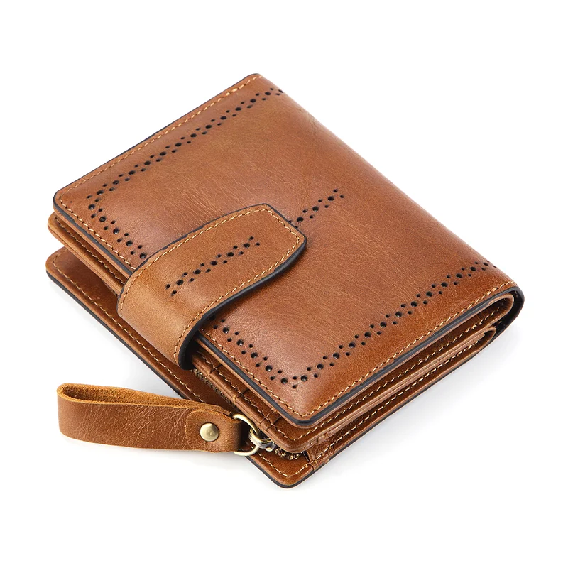 Women's RFID Blocking Leather Small Compact Bi-fold Zipper Pocket Wallet Card Case Purse with id Window 3