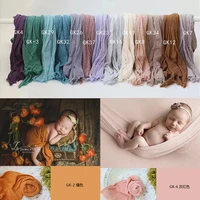 Seersucker Wrap Newborn Photography Props Soft Cotton Gauze Baby Swaddle Blanket Infant Studio Photo Basket Backdrop Accessories 2