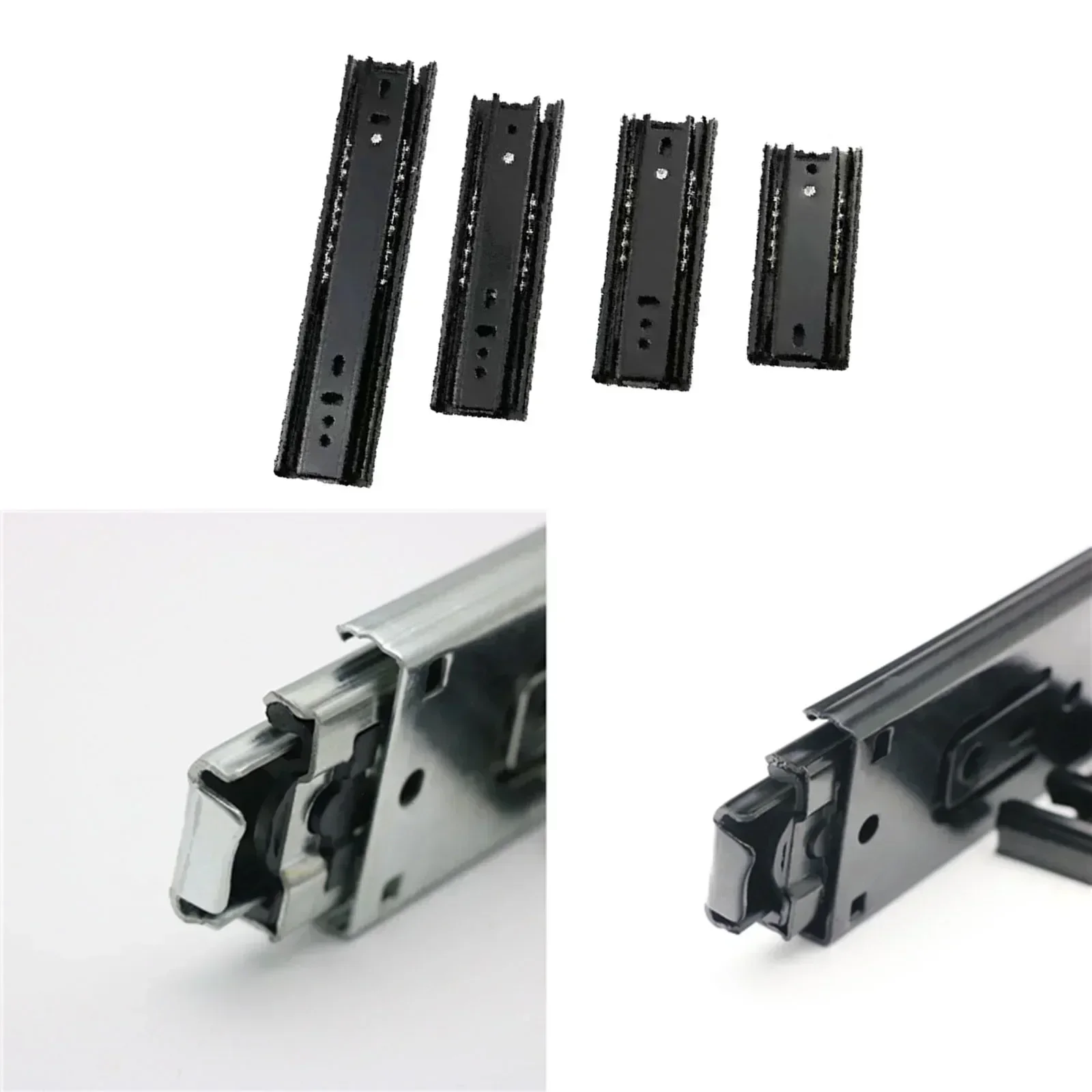 Drawer Slides 5/6/8Inch Steel Close Drawer Track Rail Sliding Three-Section Ball Bearing Cabinet Furniture Hardware