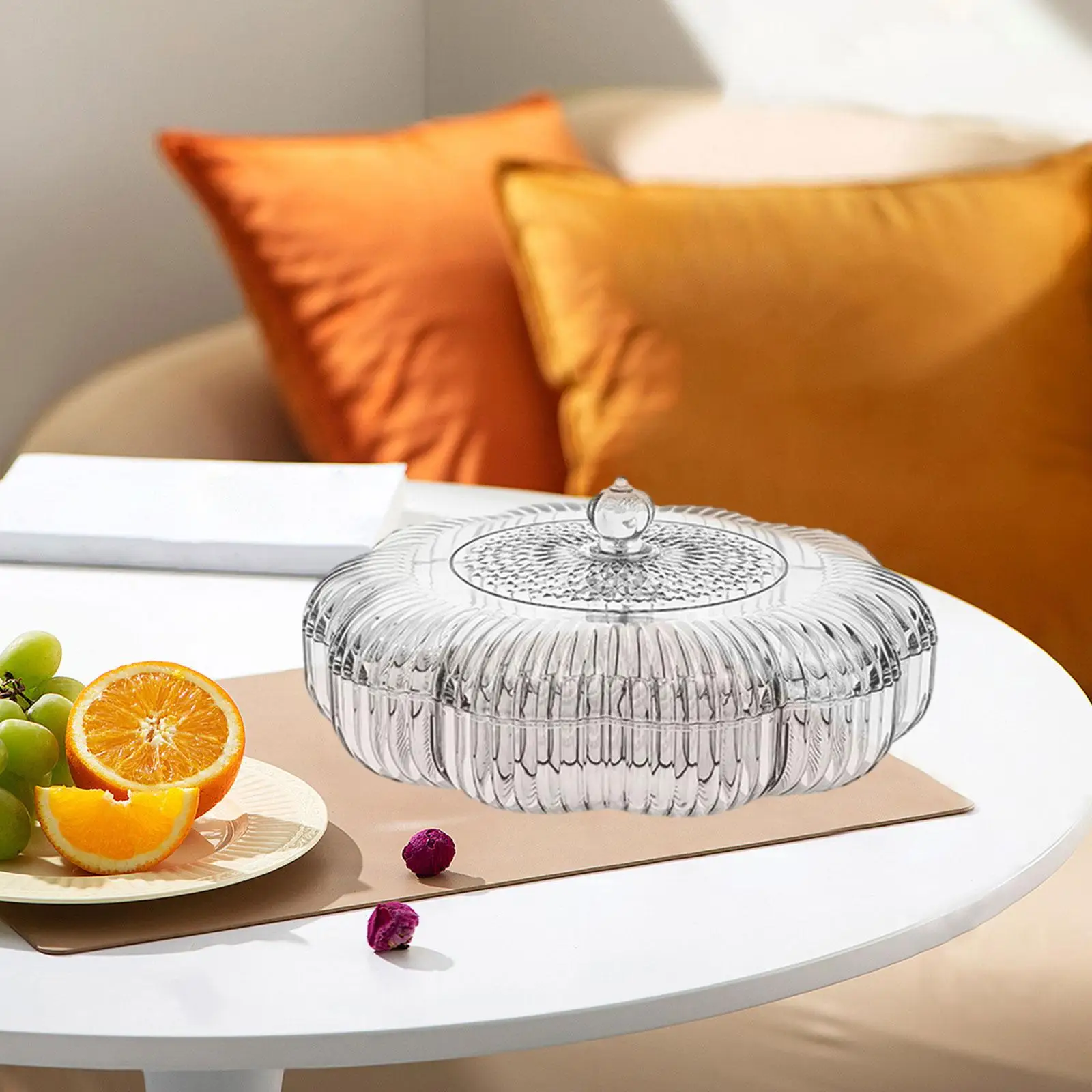 Divided Serving Tray with Lid Compartments Snack Platter for Kitchen Chinese New Year Spring Festival Party Dried Fruits