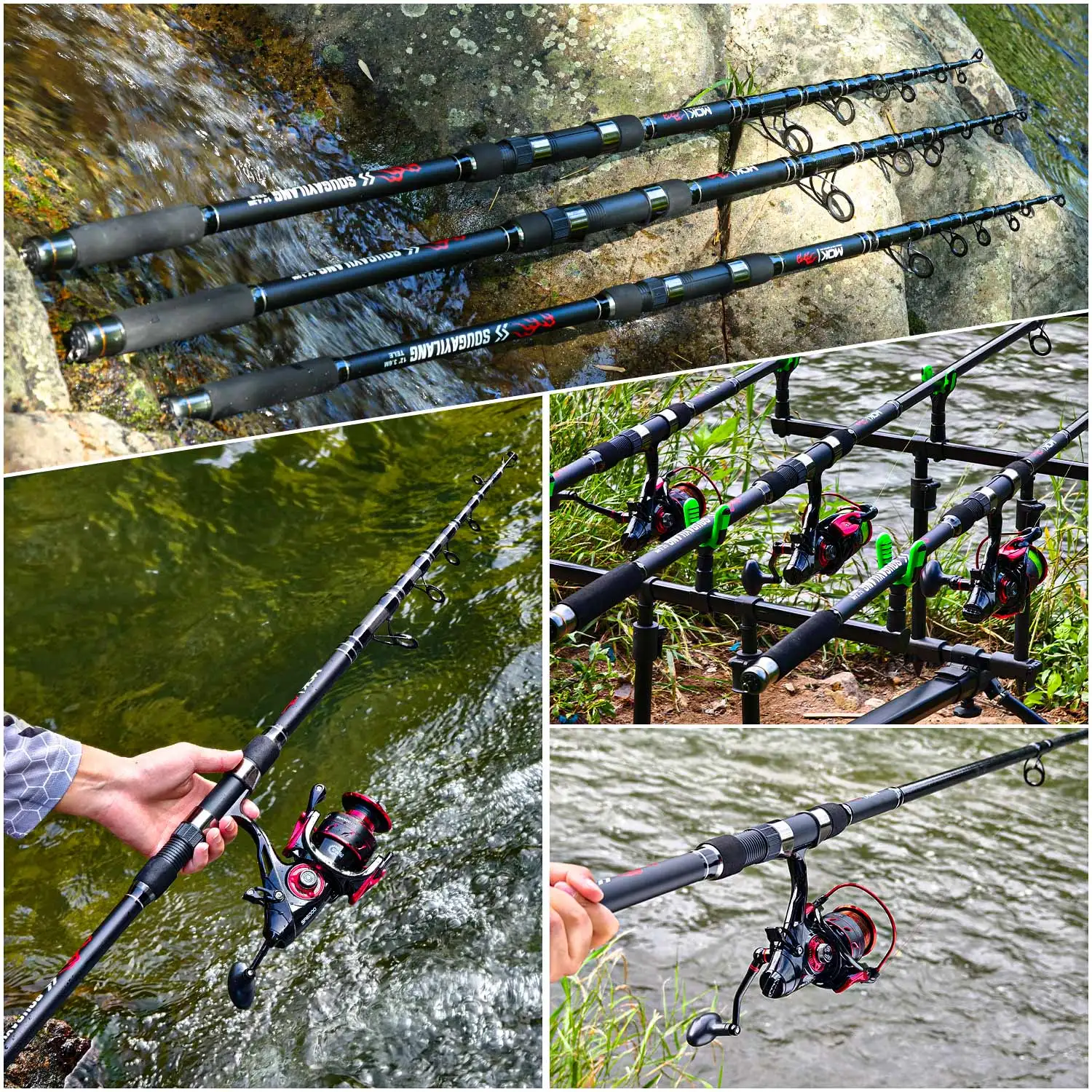 Sougayilang 30T High Carbon Karpfen Angelrute 36 42 Meter EVA Rutschfester Griff Teleskoprute Hard Power Long Casting Angelrute – Detail 13