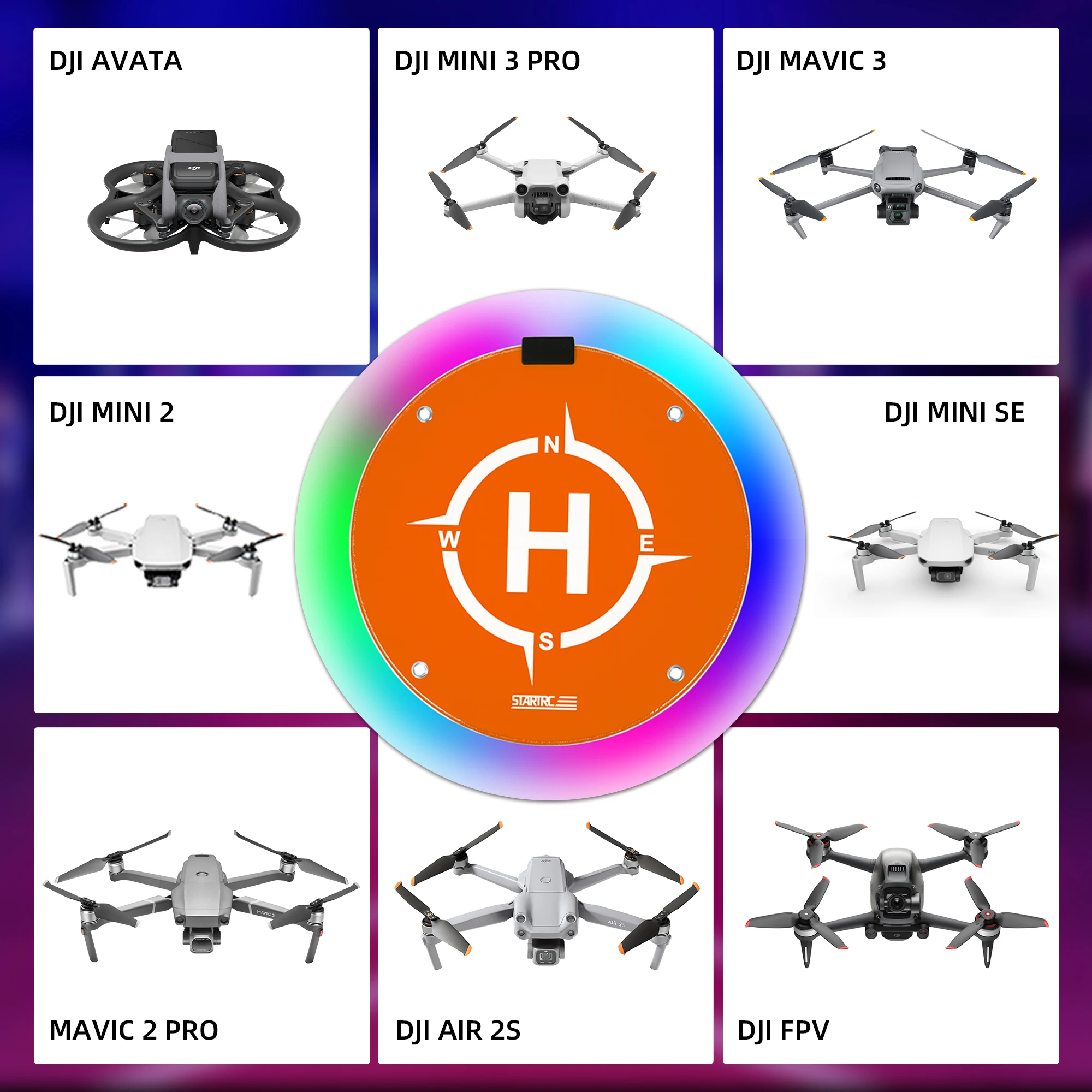 

Drone Universal Drone Foldable Landing Pad For DJI avata FPV Mavic Air 2S Mavic Pro Mavic 2 Spark Phantom 3 4 Drone Accessories