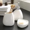 Home Washing Part Nordic Bathroom Wash Accessory White Ceramic Soap Dispenser Bottle Mouthwash Cup Soap Dish Toothbrush Cup 1