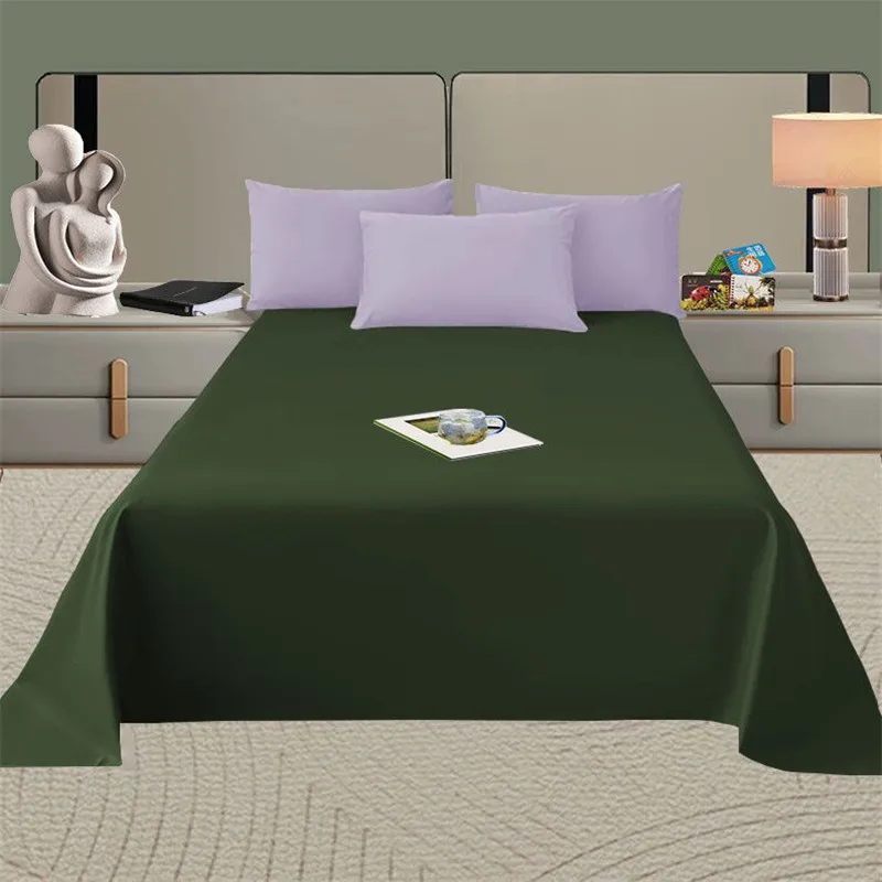 Spring Summer Autumn 1Pc 100% Polyester  Flat Sheet Solid Color High Quality Bed Sheet Large Size 250X270cm Customizable 3