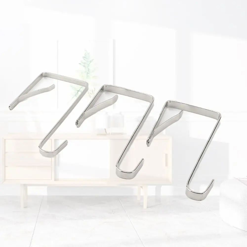 5PCS Stainless Steel Door Hanger Door Hooks Adjustable Over The Hook for Clothes Hanging Hats Keys Towels Coats Handbags