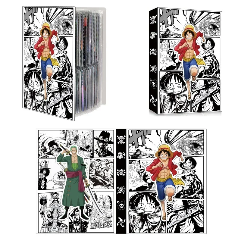 

240PCS One Piece Cards Album Book Collection Folder Luffy Zoro Shanks OPCG Anime Map Letter Holder Binder Notebook Toys Gifts