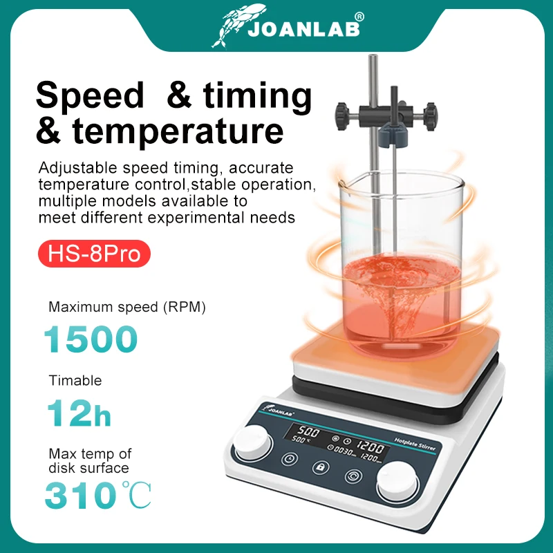 JOANLAB Magnetic Stirrer Laboratory Digital Display Heating Thermostatic Magnetic Mixer Hot Plate 5L 1500rpm