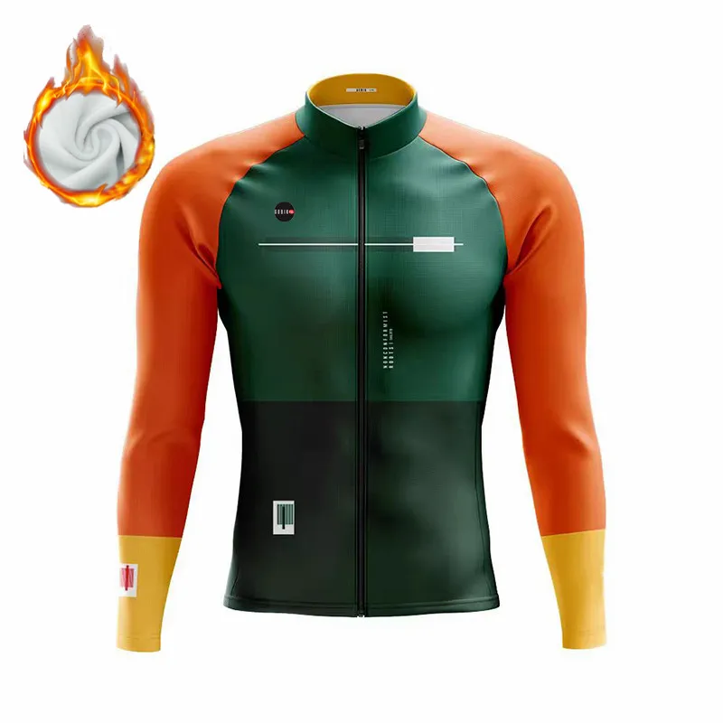 Set Completo Da Ciclismo Invernale Uomo – Maglia E Pantaloni Termici Antivento In Pile Con Fondello Imbottito
