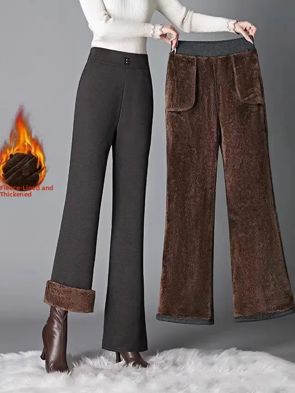 Thiened Casual Pants Women's High Waist Wide Leg Pants Korean Sle Versatile plus Size Autumn Winter New Arrival Faionab... - Image 2