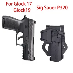 Tactical Sig Sauer P320 Glock 17 19 Gun Holster Movable Right Hand Waist Belt Clip Pistol Weapons Case Hunting Accessory