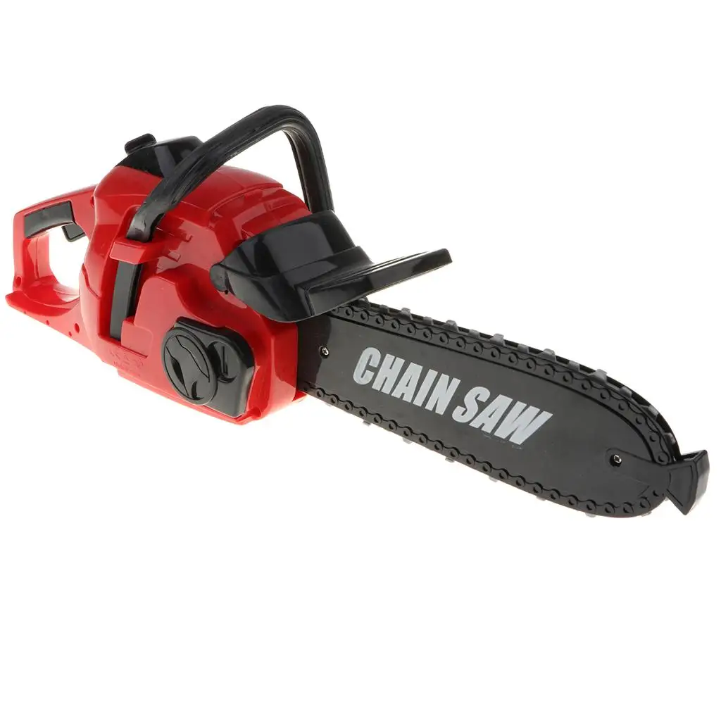 

Toy Playset Power Tool W/ Realistic Sounds Yardwork Toy , Black+Red, 40x16cm