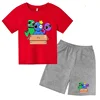 Summer Rainbow Friend Printed Short Sleeved Children T-shirt + Shorts 2pcs Set 3-12 Years Boy Girl Clothing Kid  Fashion Suit 4