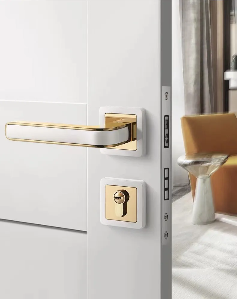 Interior Madeira Door Lock Quarto Quiet Magnetic