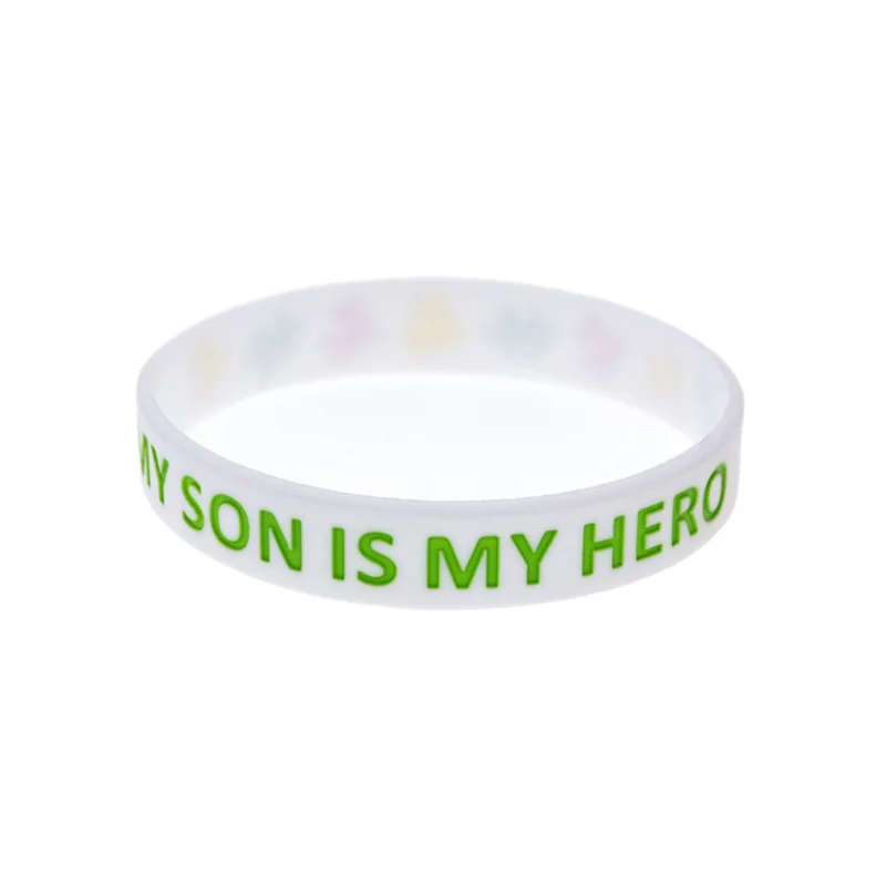 1 PC My Son Is My Hero Silicone Wristband Autism Awareness Inspirational Bracelets 3